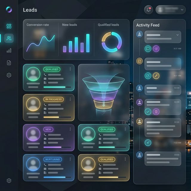 Dashboard moderno de gestión de contactos