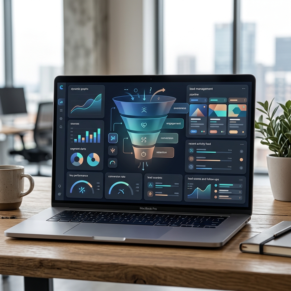 Mockup de gestión y captación avanzada